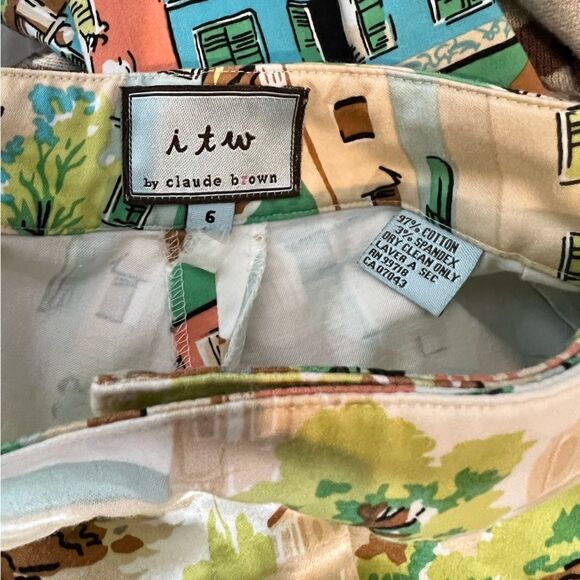 ITW by Claude Brown Canal Print Cropped Pants - Picture 2 of 5